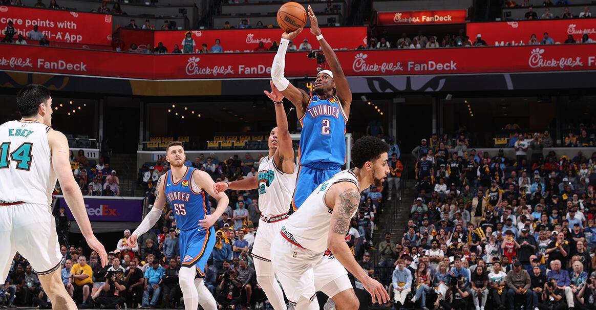 灰熊险胜雷霆,汉密尔顿送出助攻 灰熊险胜雷霆,汉密尔顿送出助攻